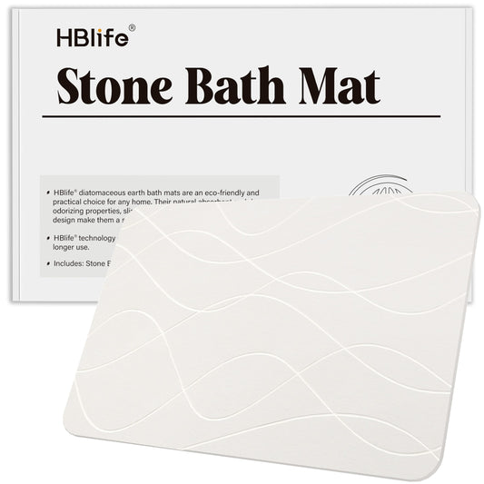 HBlife Stone Bath Mat | Quick-Dry & Non-Slip | 23.5" x 15"